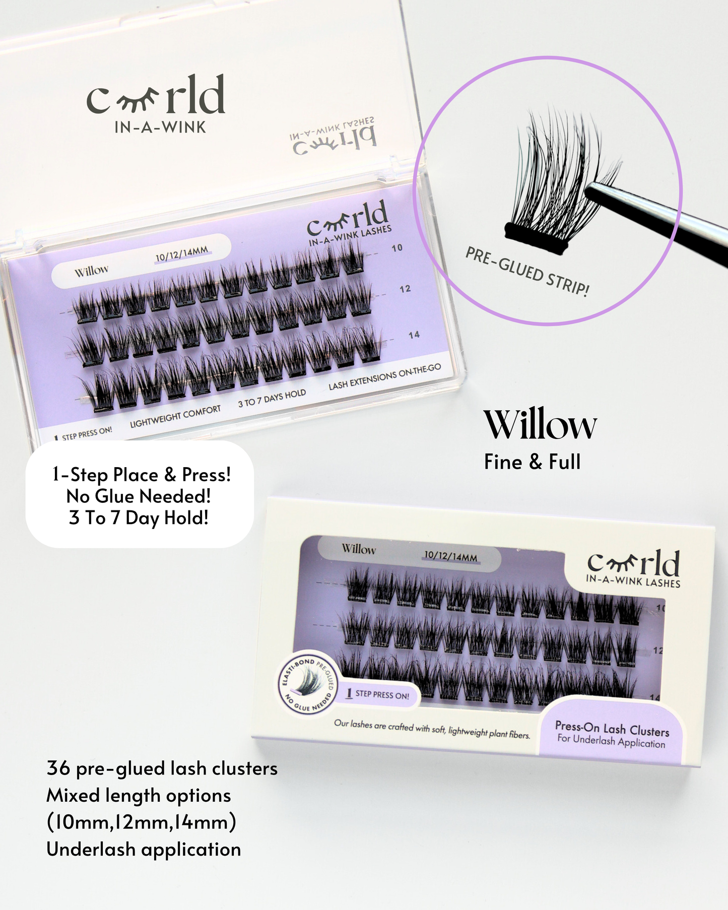 Willow (Pre-Glued Press-On Lash Clusters)