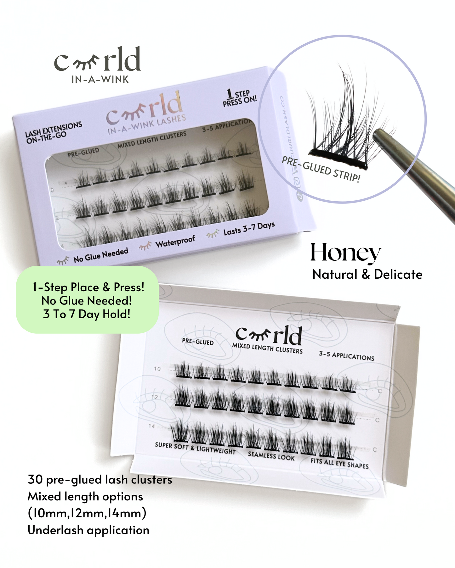 Honey (Pre-Glued Press-On Lash Clusters)