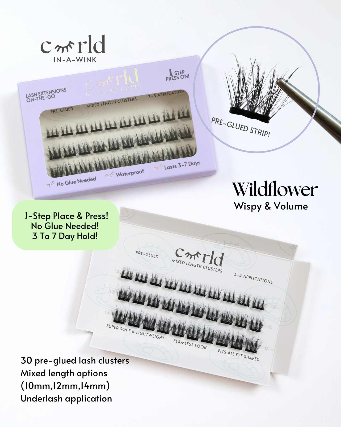 Wildflower (Pre-Glued Press-On Lash Clusters)