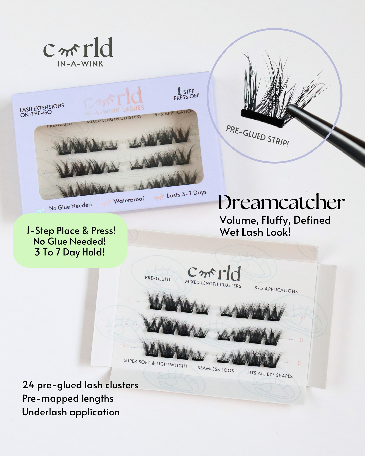 *BackOrder ETA Mid Sep '25: Dreamcatcher (Pre-Glued Press-On Lash Clusters)