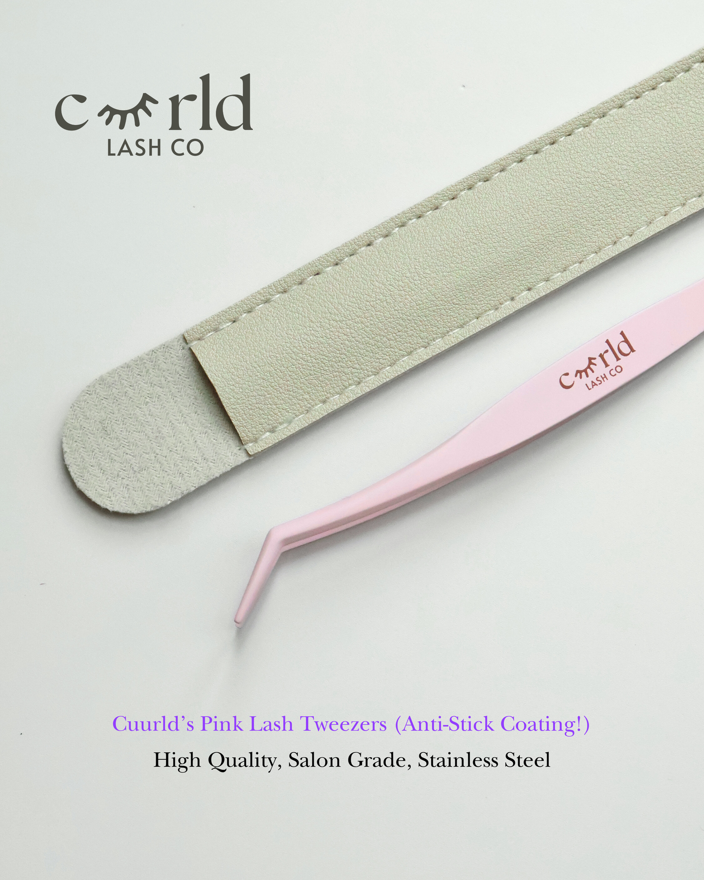Cuurld Pink Anti-Stick Tweezers