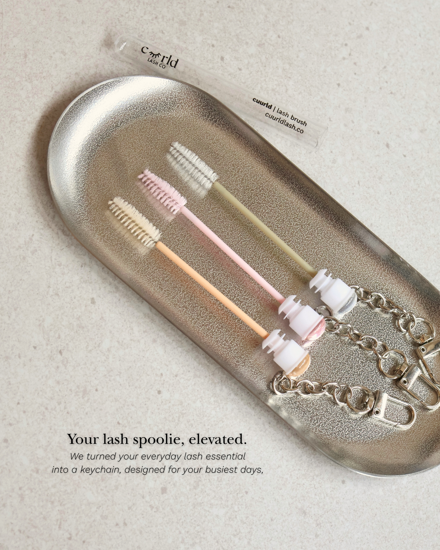 (NEW) Cuurld Eyelash Brush Spoolie Keychain