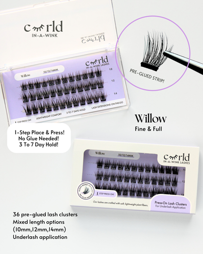 Willow (Pre-Glued Press-On Lash Clusters)