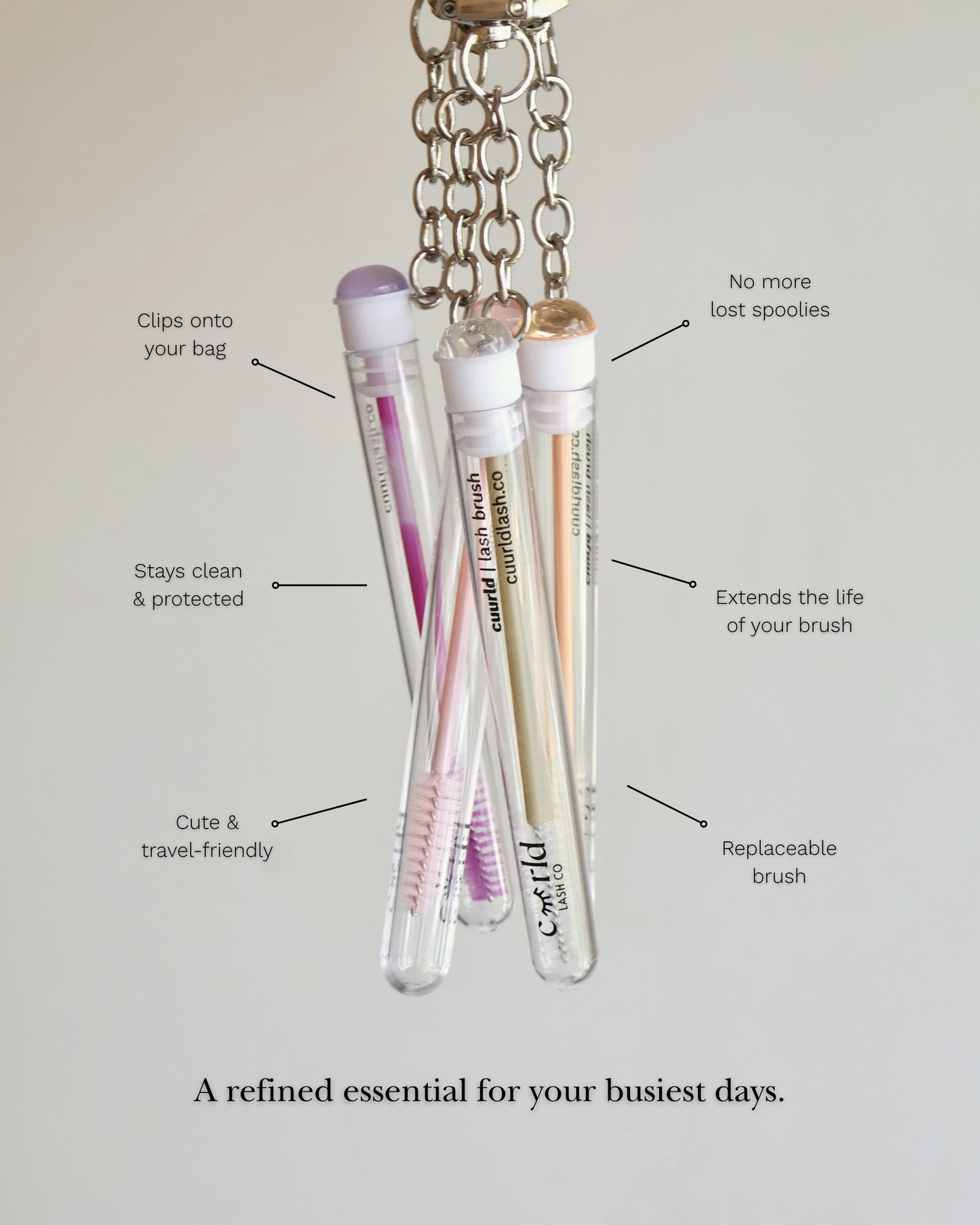 (NEW) Cuurld Eyelash Brush Spoolie Keychain
