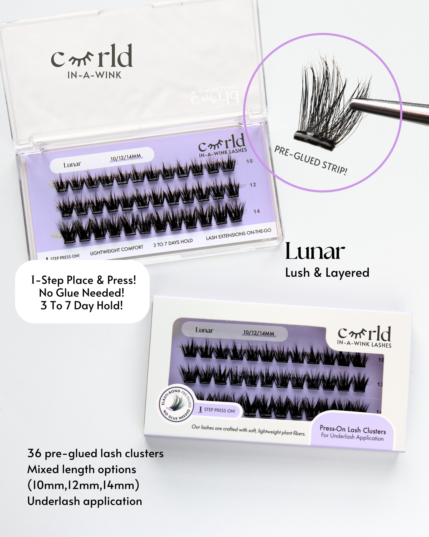 Lunar (Pre-Glued Press-On Lash Clusters)